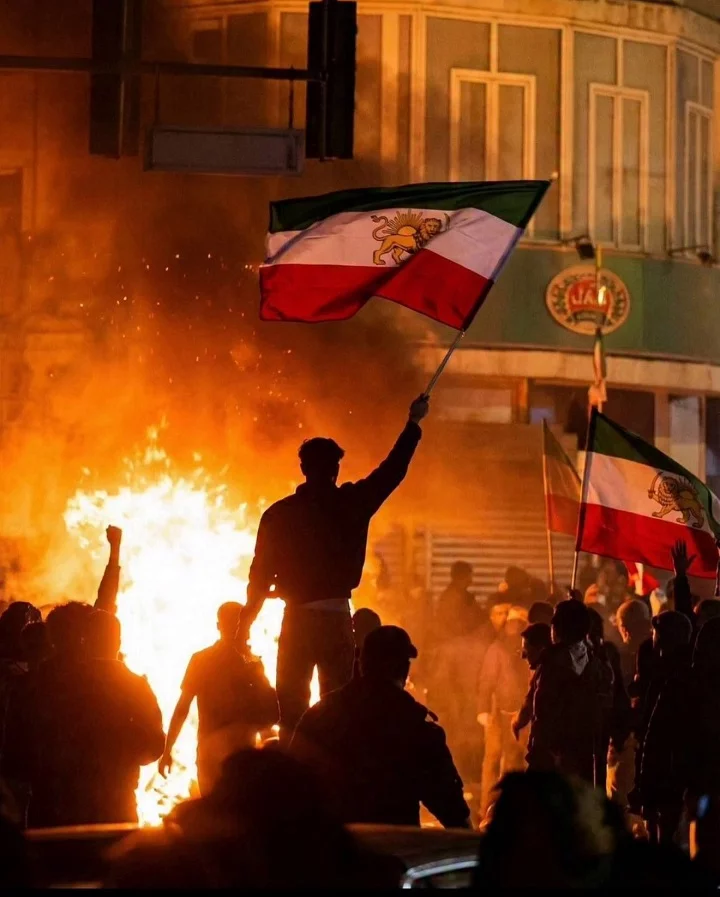 이란 시위 팔라비 왕조 국기.webp